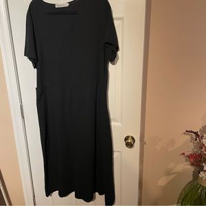 Audate Women Plus Black Cotton Midi Dress size XXL ( runs small, fits like XL)